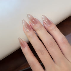 Nude Pink Aurora Mirror Gradient Press-On Nails