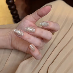 Gold Crystal Sparkle Press-On Nails