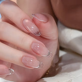 Nude Icy French Cat Eye Press-On Nails