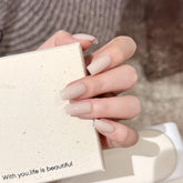 Pre-Order | Minimalist Icy Milk Tea Square Press-On Nails
