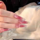 Rose Pink Cat Eye Gradient Stiletto Press-On Nails