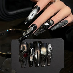 Gothic Snake 3D Chrome Press-On Nails