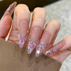 Pre-Order | Icy Nude French Luxury Gem Tip Press-On Nails