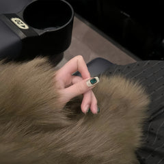 Emerald Gem Pink Cat Eye Press-On Nails
