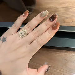 Caramel Brown Mix Glitter Press-On Nails