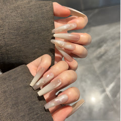 Pre-Order | Milky White Gradient Moonlight Cat Eye Press-On Nails