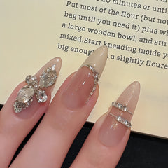 Pre-Order | 3D Crystal Flower French Press-On Nails