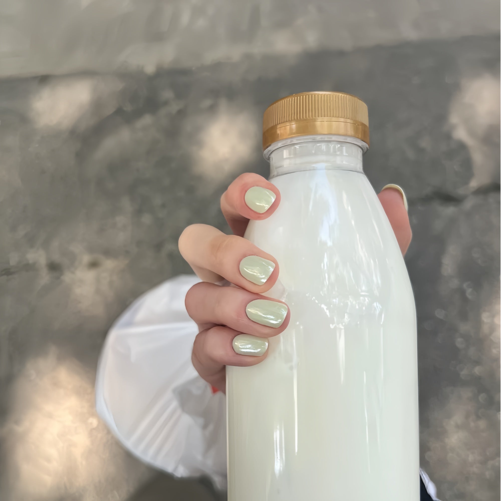 Mint Cream Short Press-On Nails