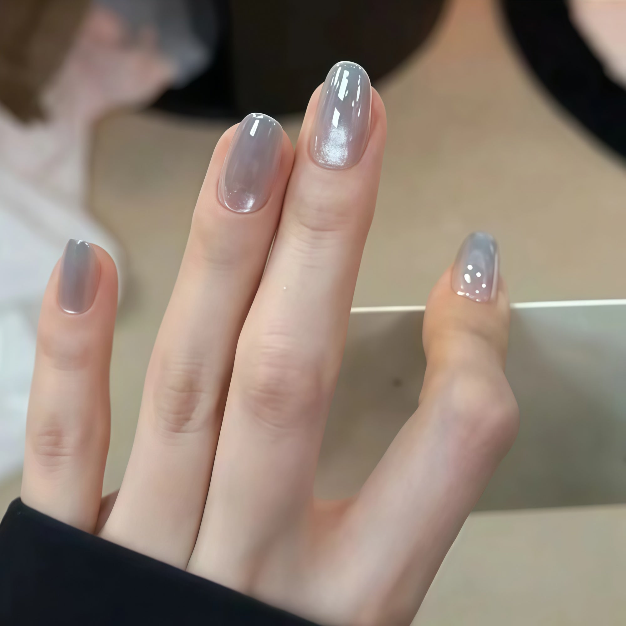 Nude Gradient Cat Eye Press-On Nails