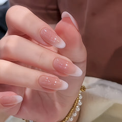 Nude Pink Gradient French Cat Eye Press-On Nails