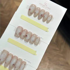 Nude Lace Almond & Coffin Press-On Nails