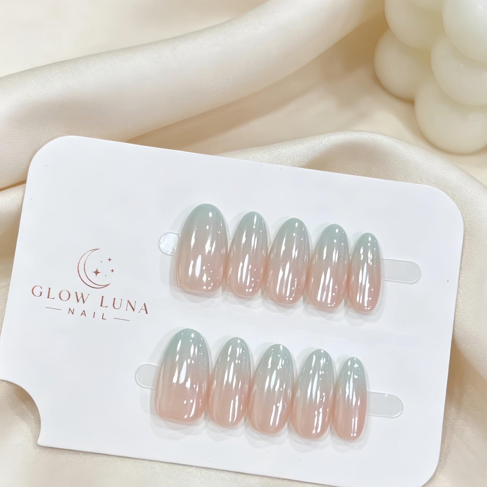 Pre-Order | Blue Ombre Almond Press-On Nails