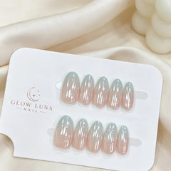Pre-Order | Blue Ombre Almond Press-On Nails