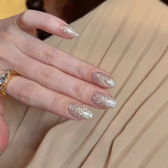 Gold Crystal Sparkle Press-On Nails
