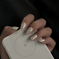 Milky White Short Press-On Nails
