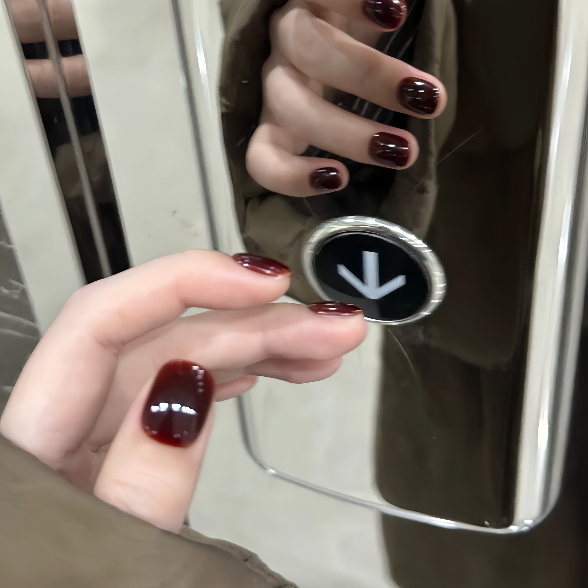 Classic Deep Burgundy Short Squoval Press-On Nails