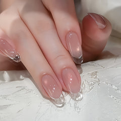 Nude Icy French Cat Eye Press-On Nails