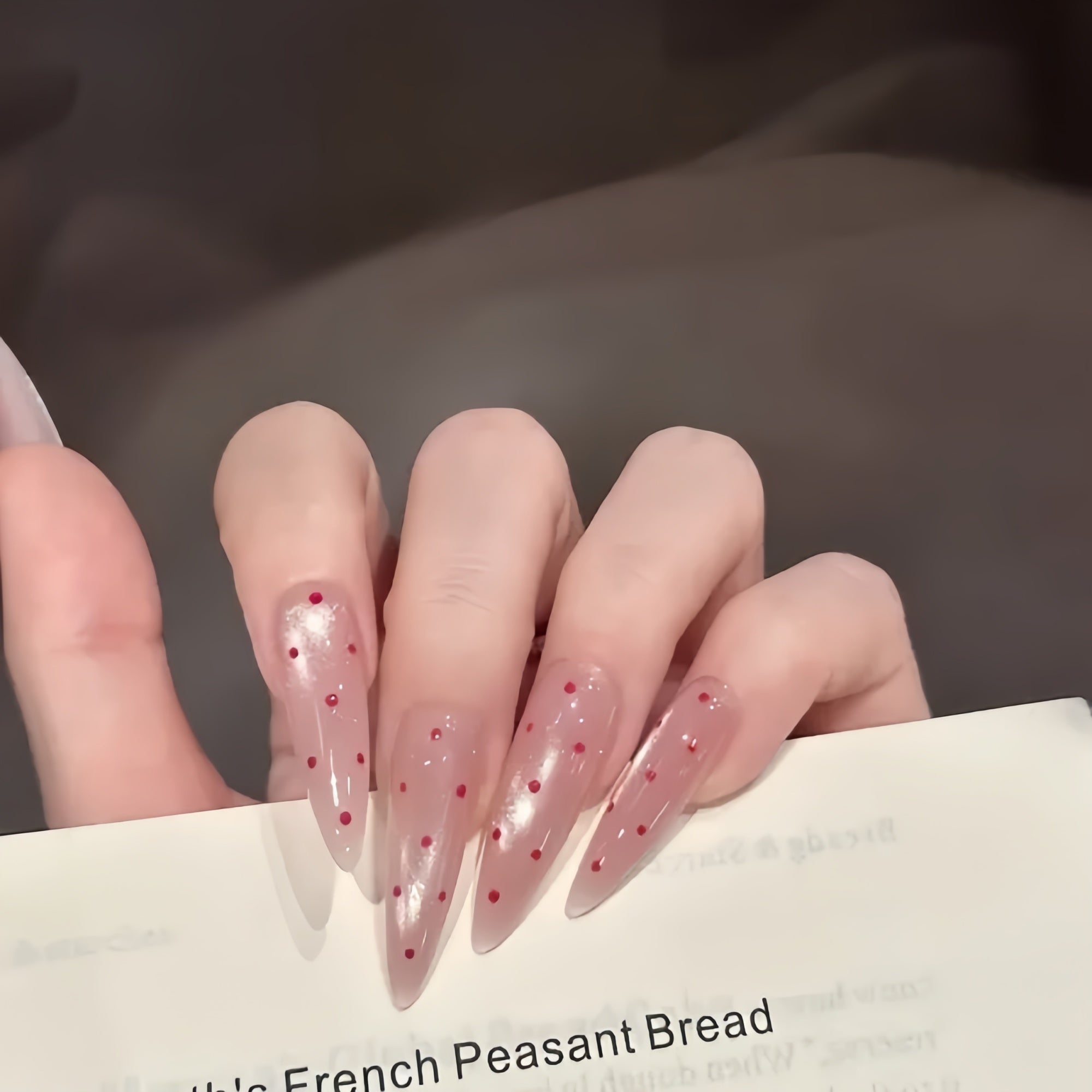 Polka Dot Cat Eye Press-On Nails