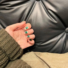 Emerald Gem Pink Cat Eye Press-On Nails