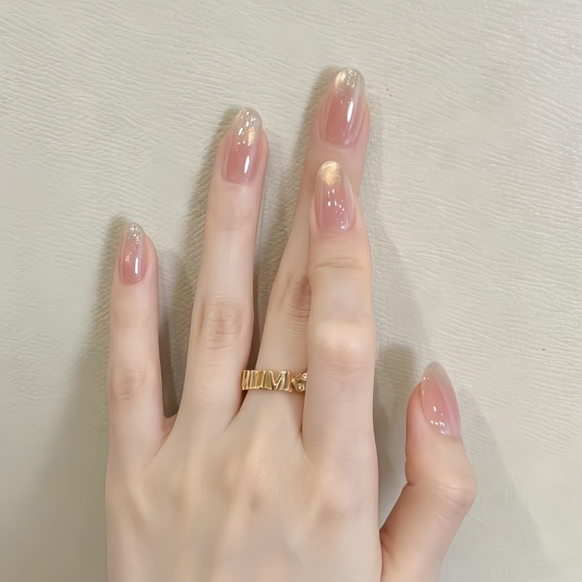 Champagne Gold Gradient Cat Eye Press-On Nails