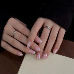 Icy Nude Pink Short Oval Press-On Nails