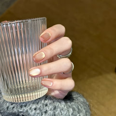 Blush Gloss Jelly Short Square Press-On Nails
