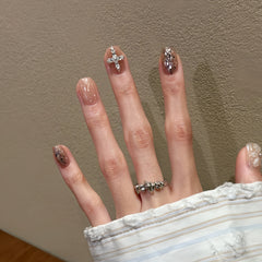 Nude Cross Flake Press-On Nails
