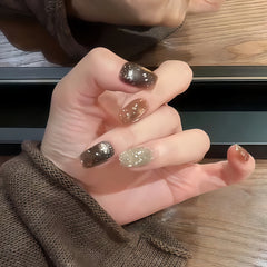 Caramel Brown Mix Glitter Press-On Nails