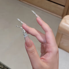 Pre-Order | Icy Nude French Luxury Gem Tip Press-On Nails