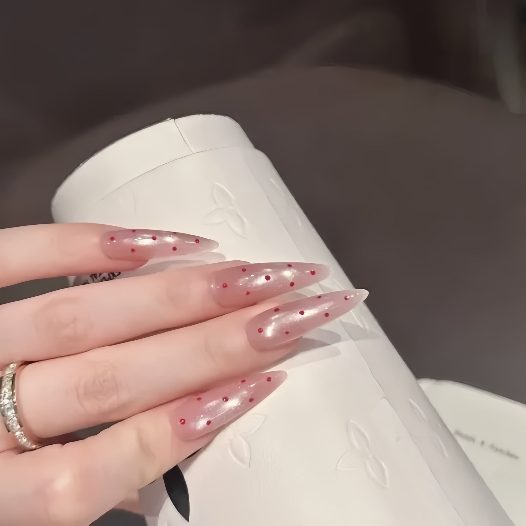Polka Dot Cat Eye Press-On Nails
