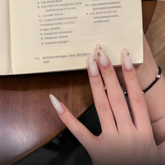Nude Lace Almond & Coffin Press-On Nails
