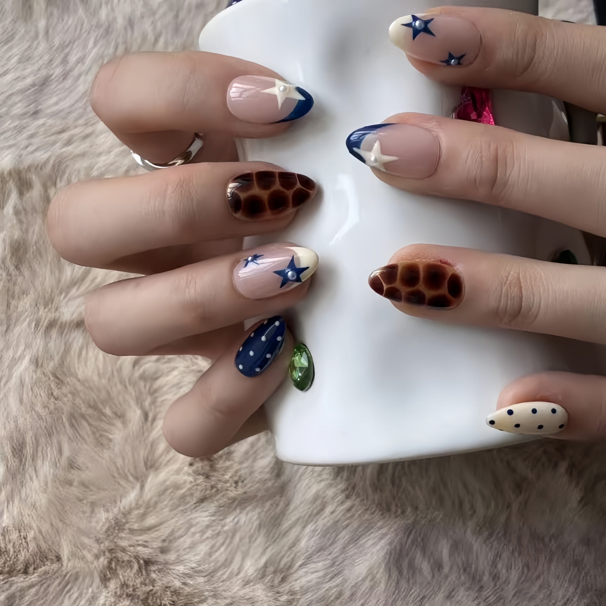 Star & Polka Dot Press-On Nails