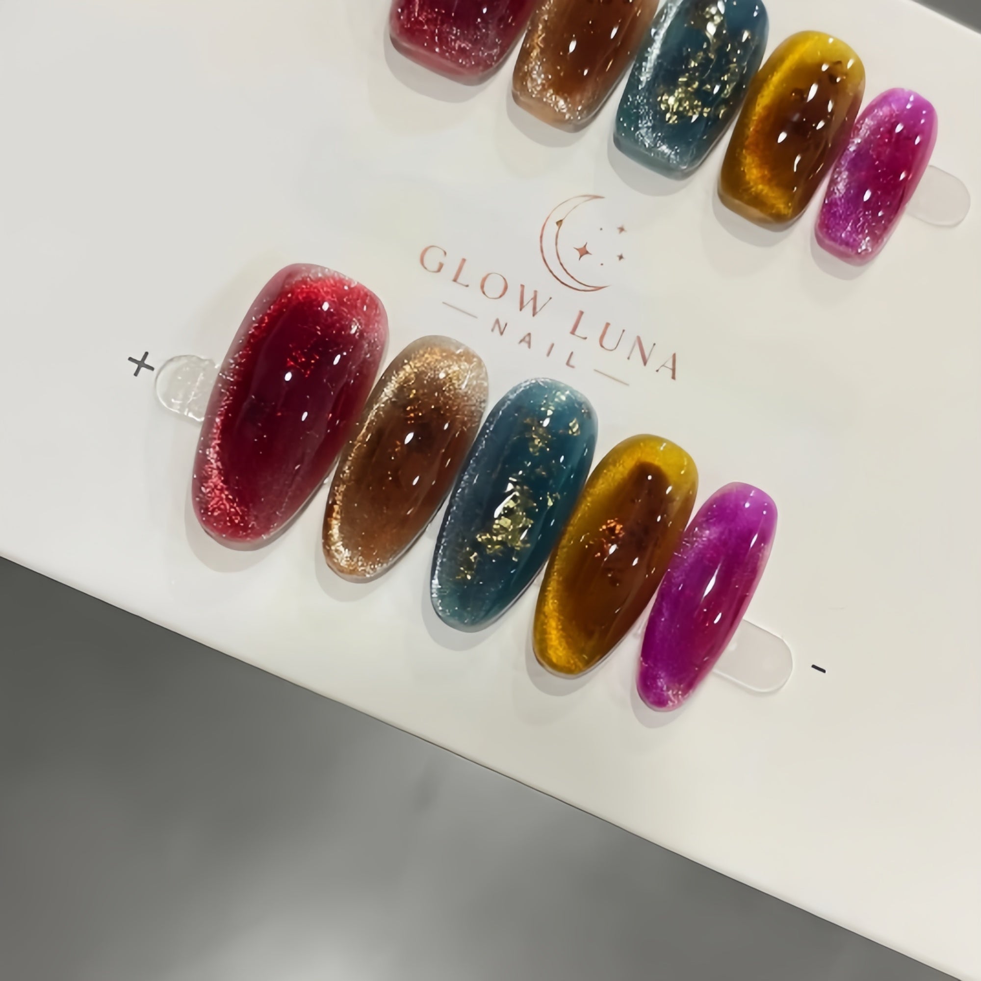 Colorful Jelly Gold Flake Press-On Nails