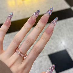 Pre-Order | Icy Nude French Luxury Gem Tip Press-On Nails
