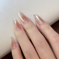 Nude Pink Aurora Mirror Gradient Press-On Nails