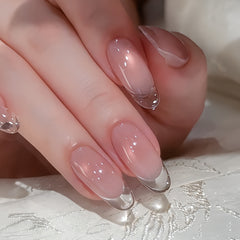 Nude Icy French Cat Eye Press-On Nails