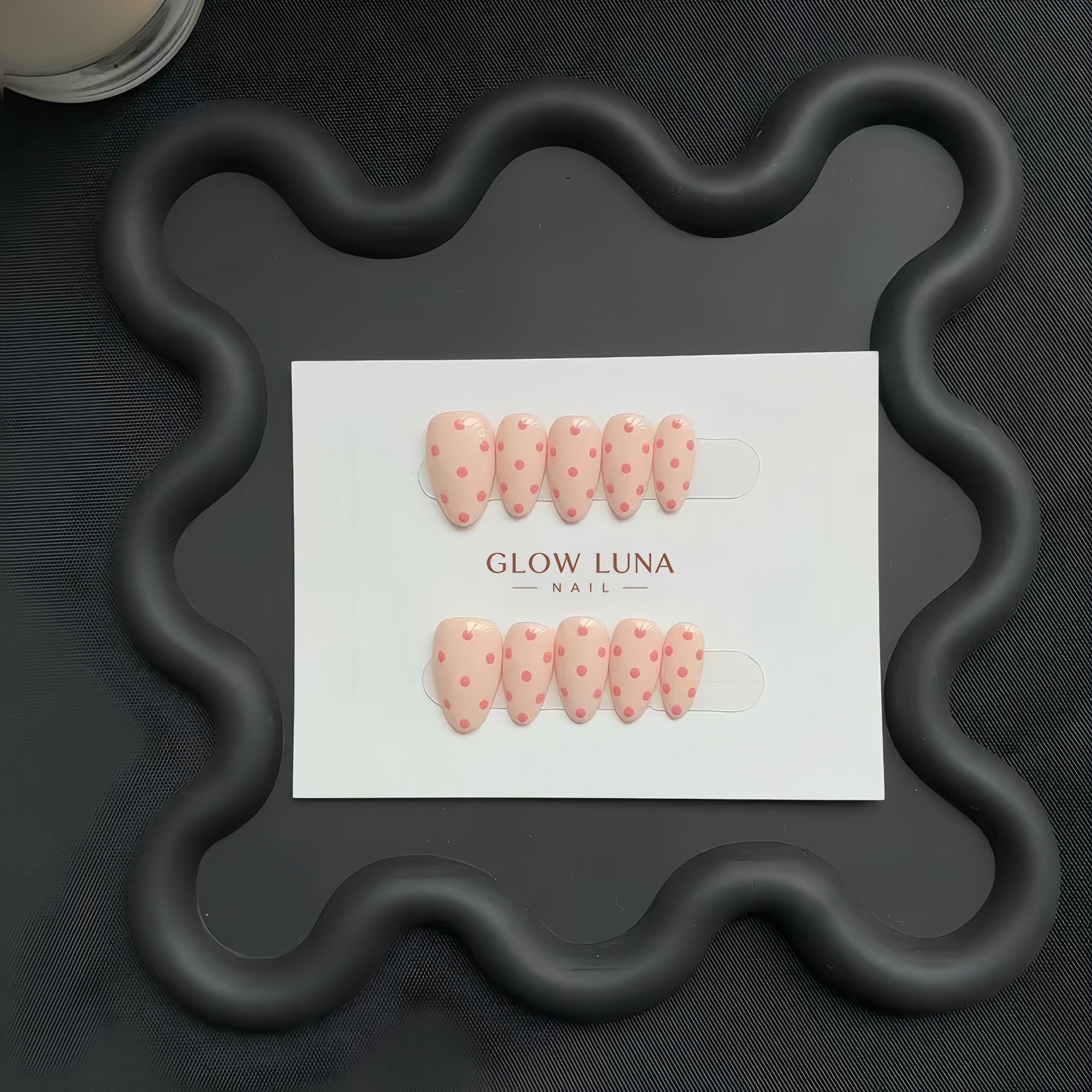Sweet Pink Polka Dot Almond Press-On Nails