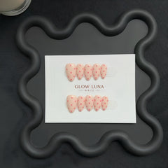 Sweet Pink Polka Dot Almond Press-On Nails