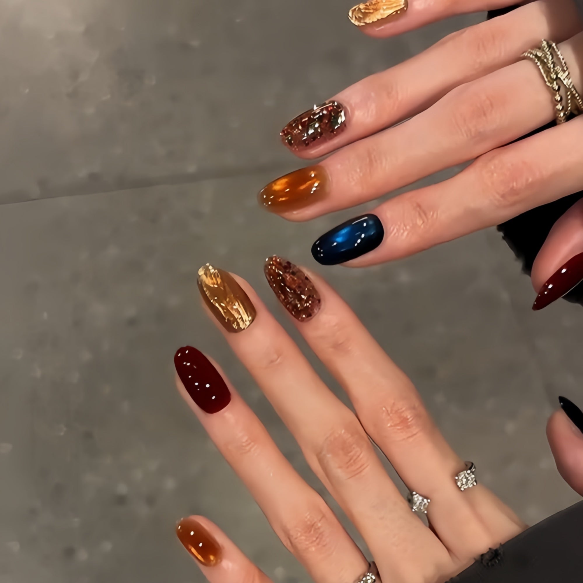 Autumn Jewel Tone Mix & Match Press-On Nails