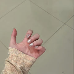 Starry Sheer Short Squoval & Oval Press-On Nails