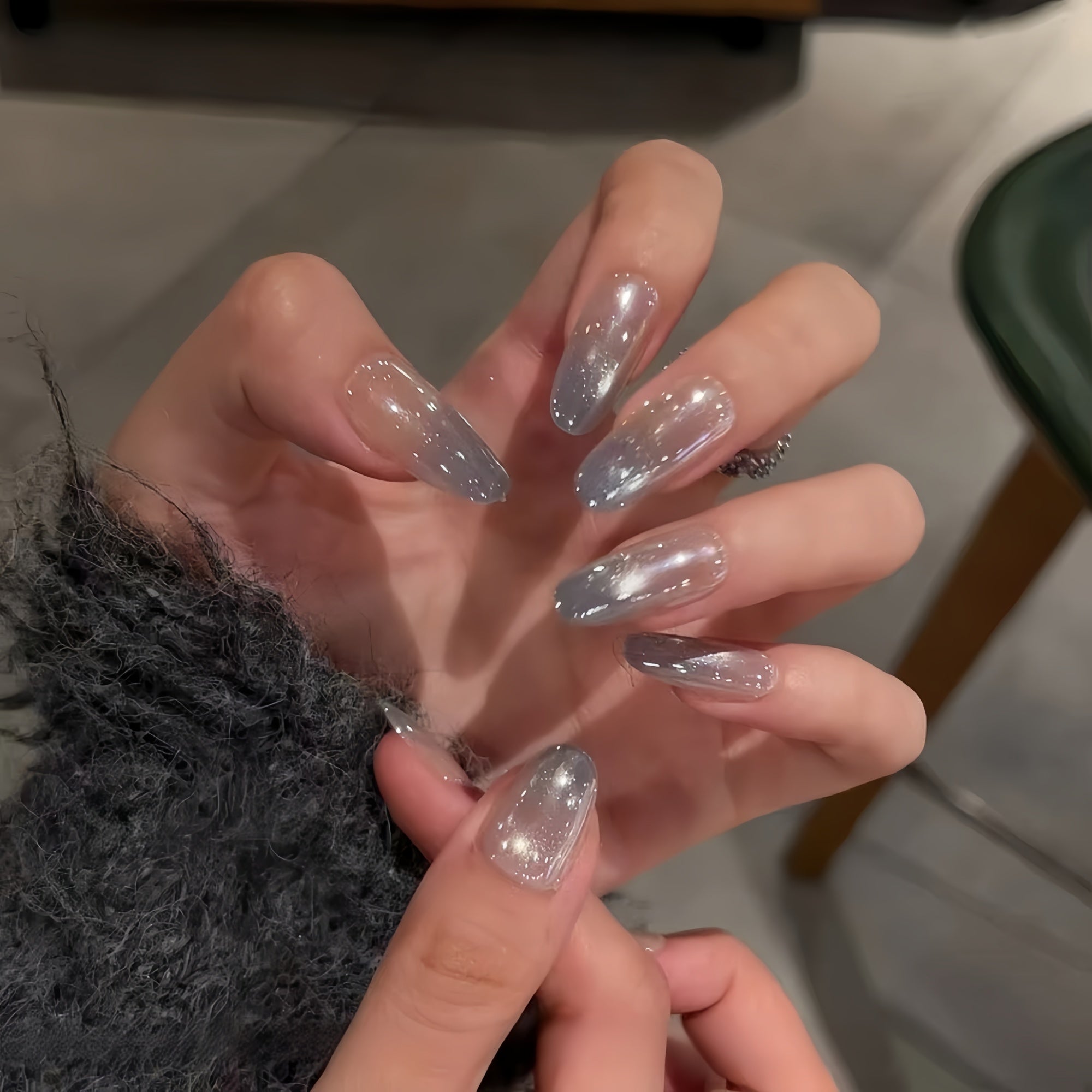 Nude Gradient Cat Eye Press-On Nails